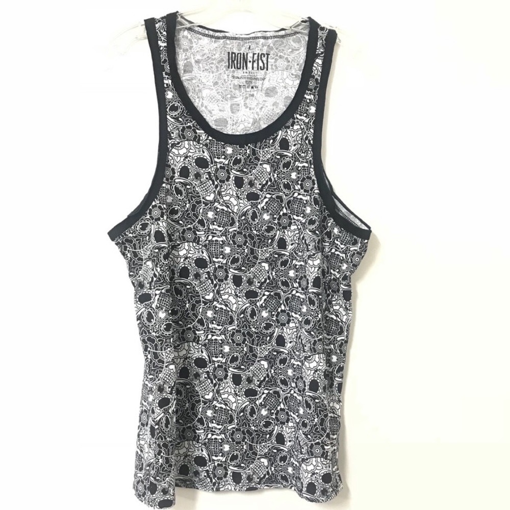 💀 Men’s Iron Fist Sugar Coma Skull Tank Top Shirt